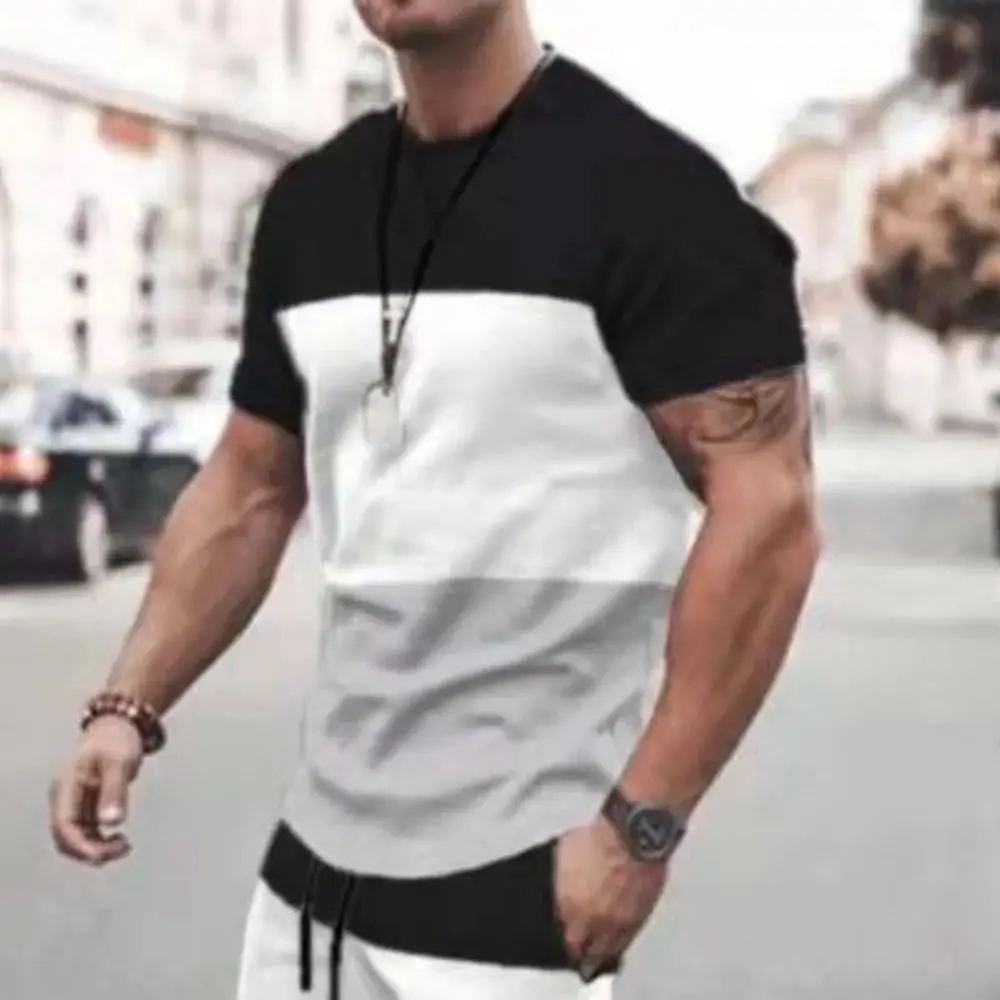 2024 New Men's T-shirt Checked Printed Oversized Loose Men's Top Holiday Casual Clothing Daily Outing Short-sleeved T-shirt Soft