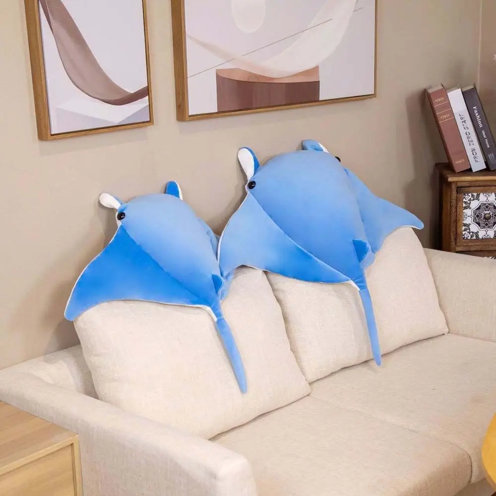 Almohada de peluche para decoración del hogar, muñeco de peluche de Mobulidae, Manta Ray, pez, Vida Marina