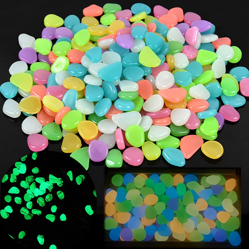 

50/25Pcs Luminous Stones For Garden Outdoor Decoration Glow In The Dark Pebbles Home Aquarium Fish Tank DIY Decorative Glow Rock