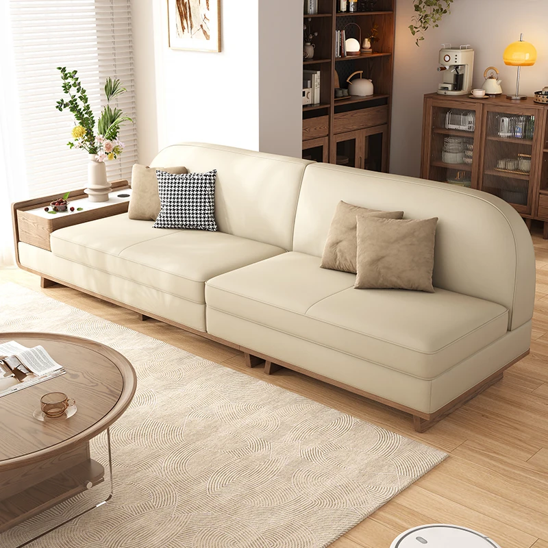 

Скандинавский диван из цельного дерева, размер квартиры, гостиной, бытовой, прямой, для четырех человек, современный, простой, из ясеня