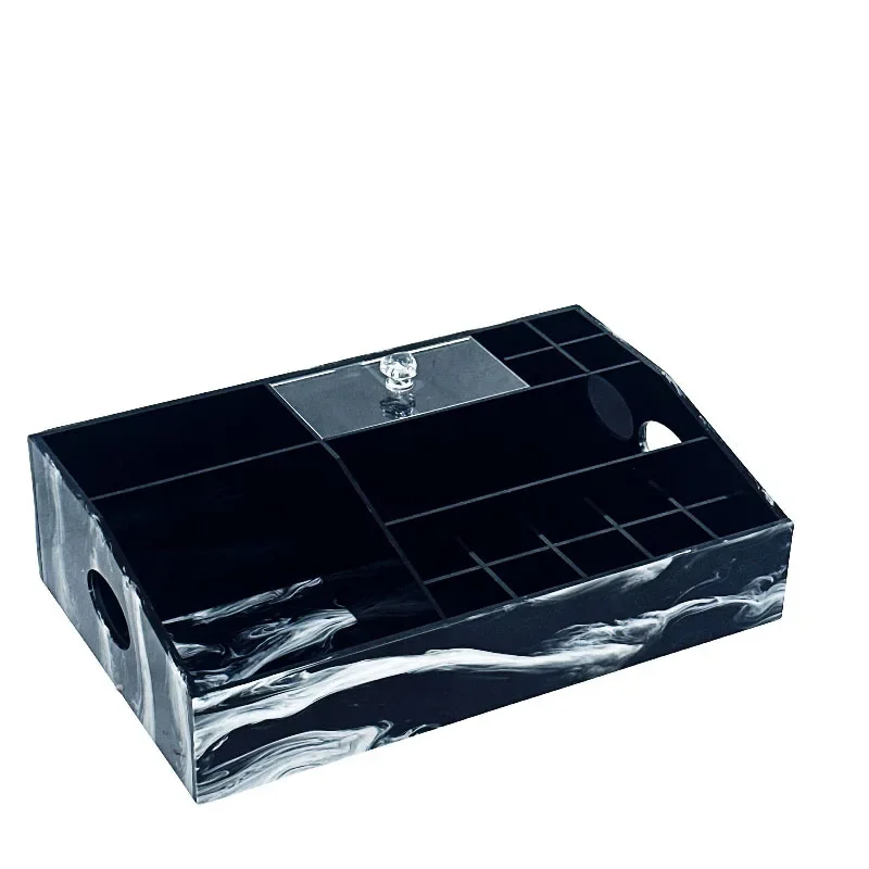 

Multifunctional light luxury ink smoke pattern acrylic storage box skin care products cosmetics storage large capacity household