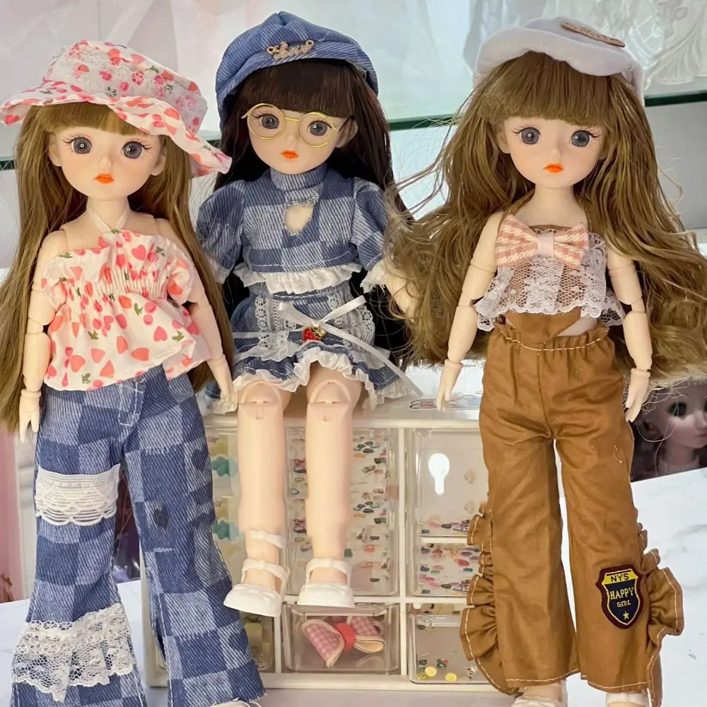 

Подвижная кукла принцессы BJD с большими глазами, густые волосы, корейский макияж, 30 см, кукла Bjd, милая безопасная пластиковая кукла 1/6, мини-игрушка для девочек