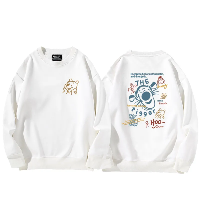 2025 جديد ويني ذا بوه على الوجهين مطبوعة زوجين ارتداء سترة الخريف والشتاء زوجين سترة قسط IFashion سترة #5