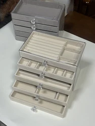 High-End Drawers Style Jewelry Box Anti-Oxidation Necklace Earring Ring Display Storage Multi-Layer Organizer Desktop Plastic