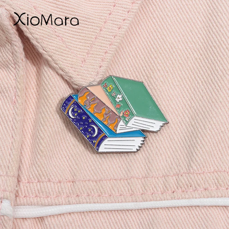 

Fantasy Books Enamel Pin Reading Lovers Book Nerd Collection Magic Reading Brooch Lapel Backpack Badge Jewelry Gift For Friends