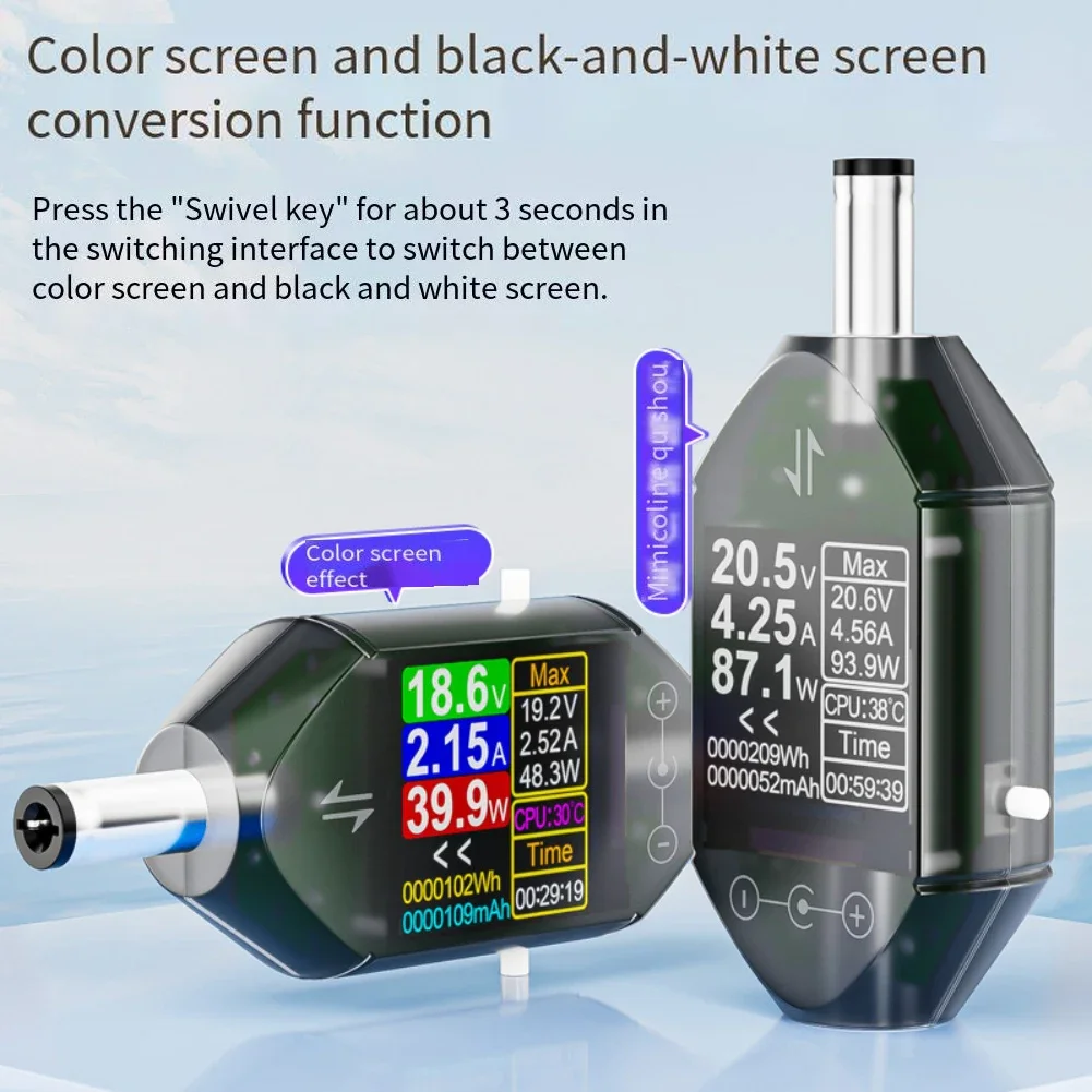 1pc 600W DT550 Digital Voltage And Current Tester DC5.5x2.5 Power Capacity Meter Color Screen Display Electrical Instruments