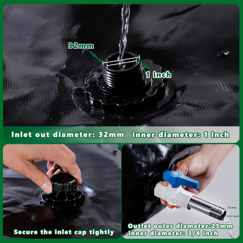 Tanque de agua plegable de gran capacidad, bolsa de almacenamiento plegable portátil para alivio caído y uso en emergencias