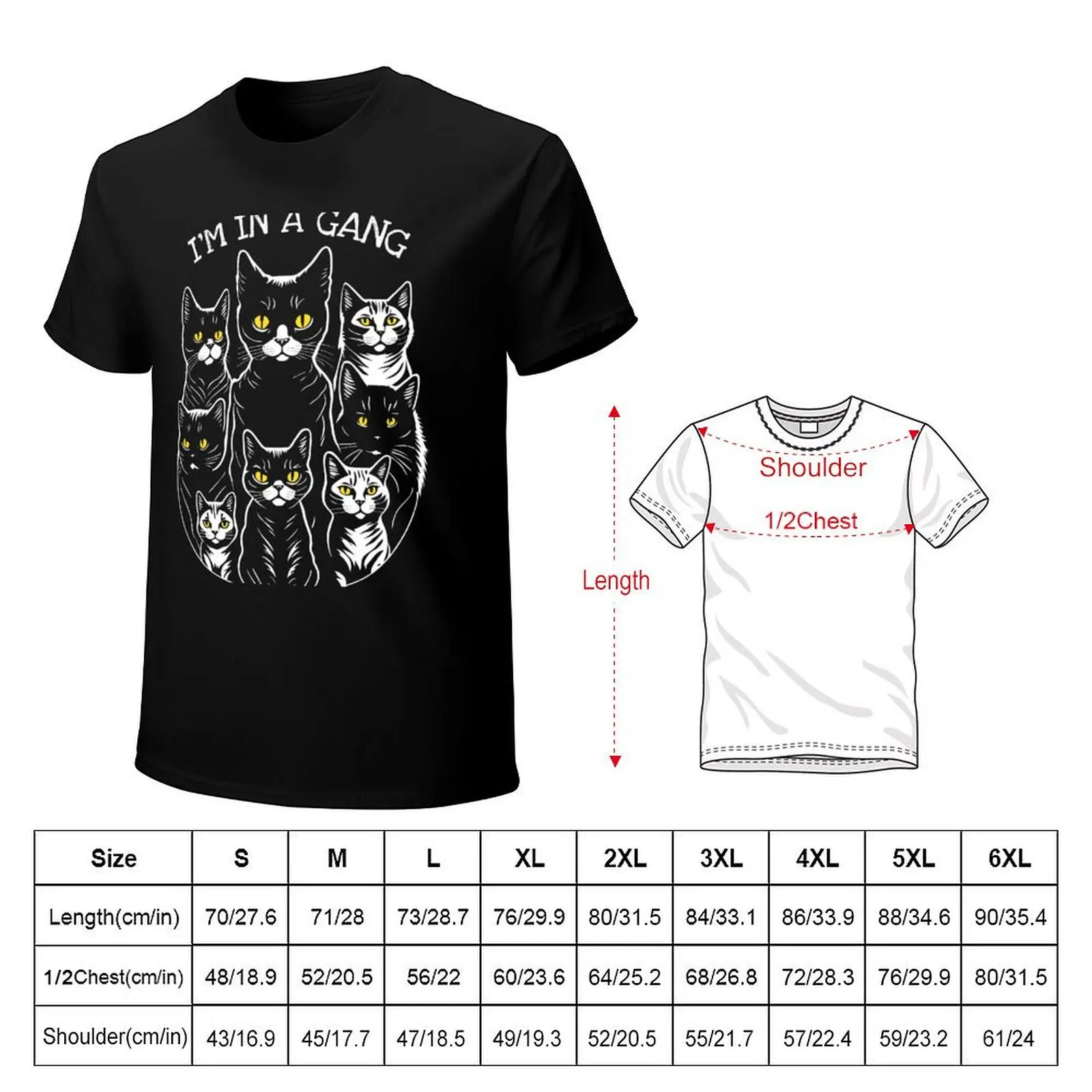 Funny Cat Lover Feline Gang Member Cats Owner T-Shirt Classic Basic Casual T-Shirt
