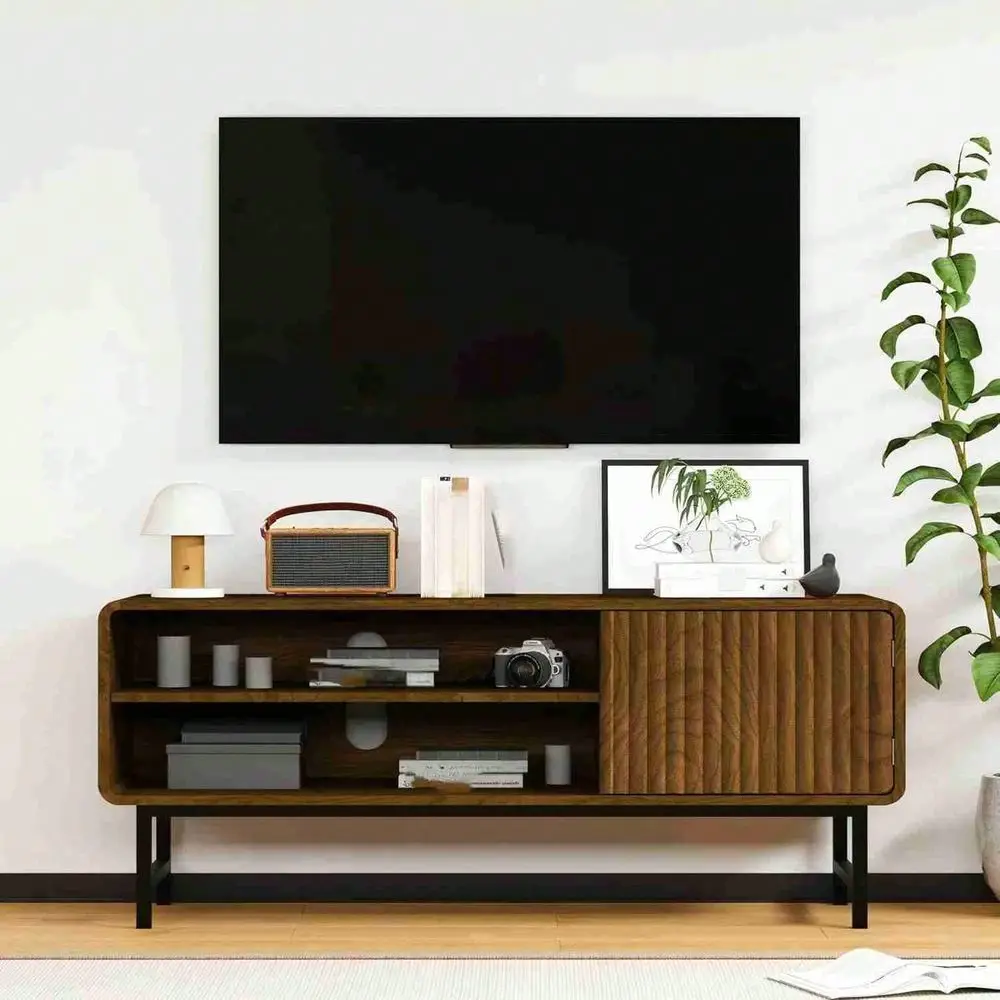 

TV Stand With Open Shelf To 45 Inch TV, Entertainment Center,Modern Mid Century TV Console,Modern Entertainment Center With