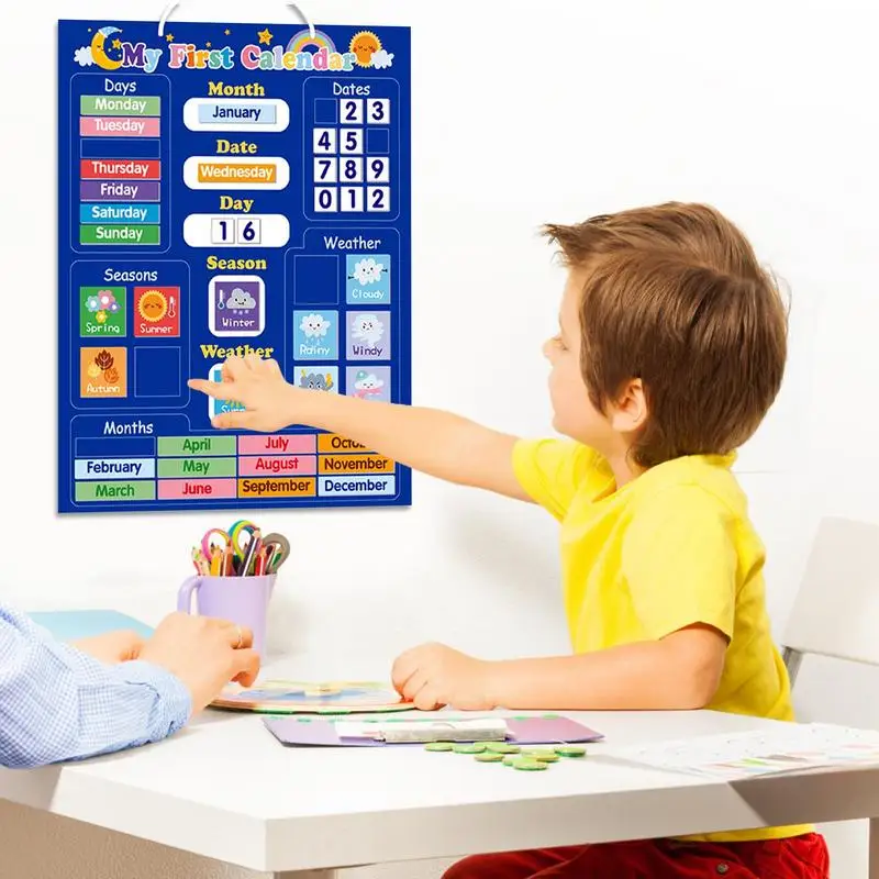 Kids Calendar Learning First Daily Magnetic Calendar Classroom Calendar Kids Preschool Calendar Kids Magnet Calendar Toddler