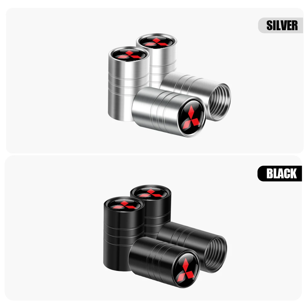 4Pcs Car Styling Metal Tire Valve Stem Caps Rim Accessories For Mitsubishi Ralliart Space Star Lancer 9 Outlander Carisma Galant
