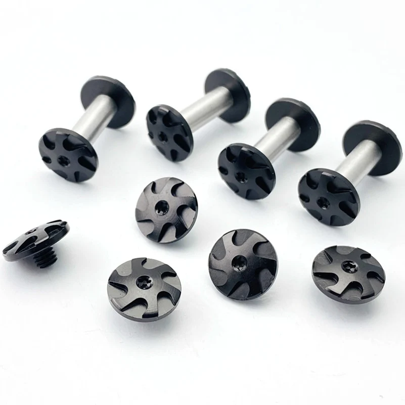 8 Sets/lot Stainless Steel Material Knife Handle Locking Screws M4 Thread T8 Torx Head Spindle Rivet Nail Fastener Bolt Buckle