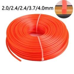 1 Roll 2mm 2.4mm 2.7mm 3mm 4mm Square Nylon Trimmer Line Brush Grass Cutting Weed Rope Strimmer Tool Accessories Lawn Mower Wire
