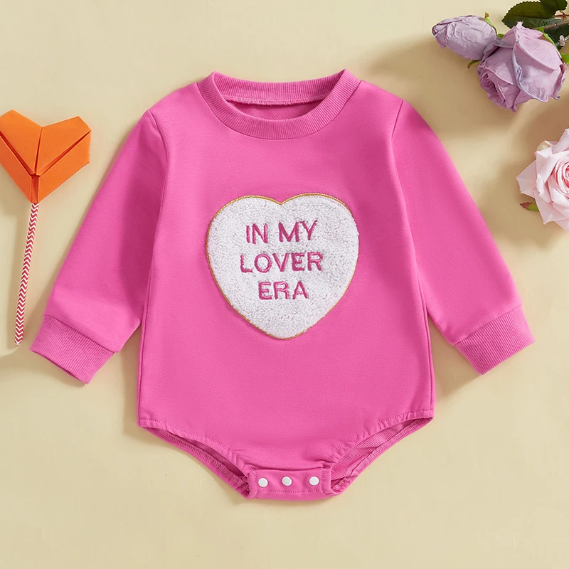 

Valentine s Day Heart Print Romper with Ruffle Sleeves and Matching Headband Set for Baby Girls Toddler Spring Outfit