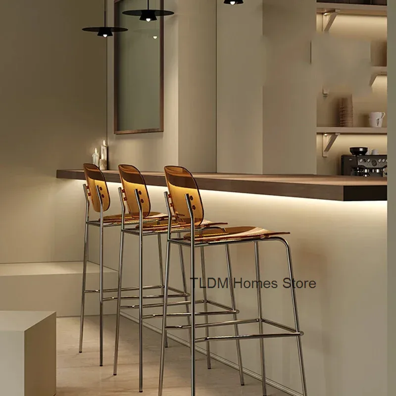 

Bedroom Modern Barstool Reception Restaurant Minimalist Back Beach Chair Acrylic Nordic Luxury Reception Sillas Unique Furniture