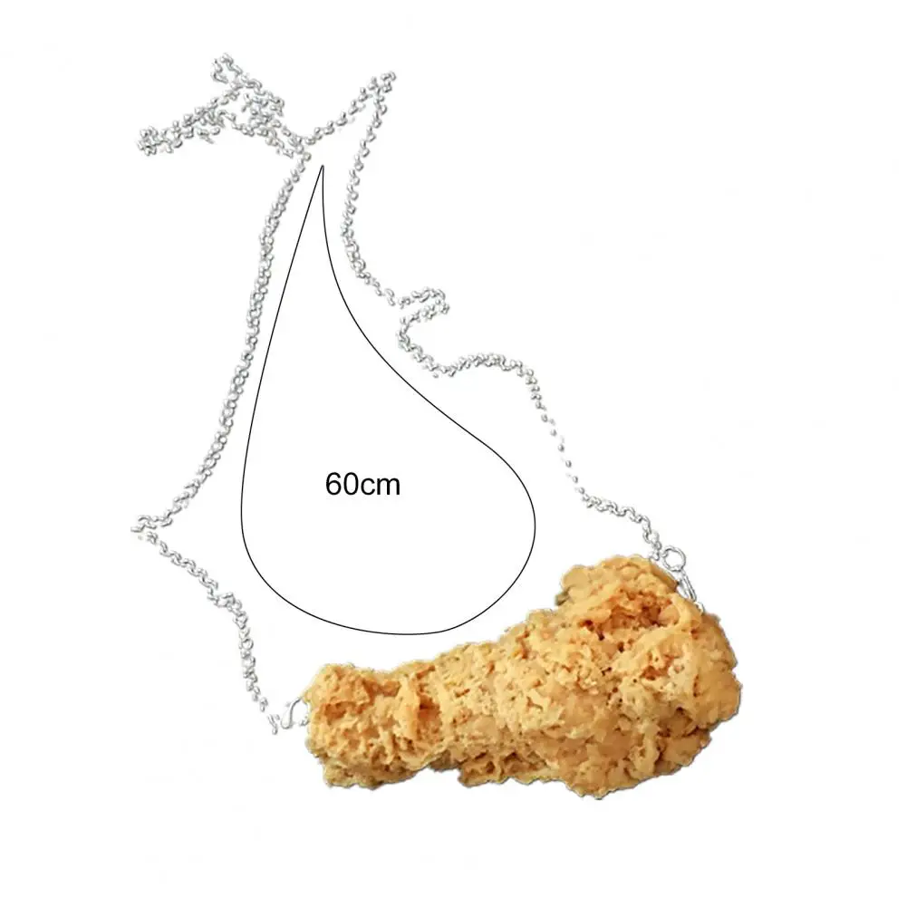 Chicken Wings Pendant Neck Accessories Chicken Leg Creative Funny Crispy Chicken Wing Realistic Food Necklace Lightweight