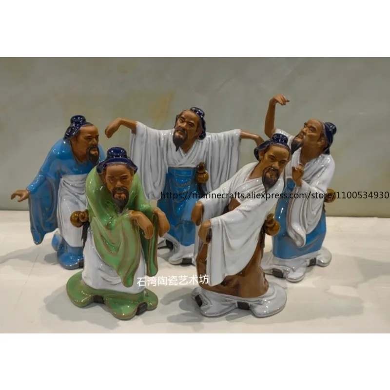 Ceramic Hospital of Traditional Chinese Medicine Pharmacy Health Center Ornament Shiwan Doll Hua Tuo Wu Qin Xi Bo Gu Rack
