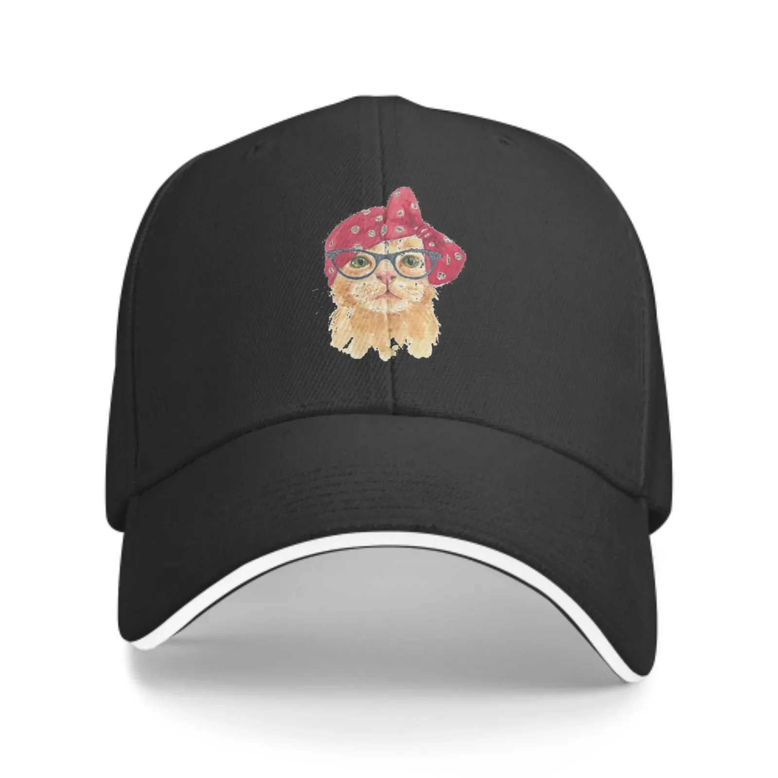 Elegant Cat Kitten Unisex Baseball Cap FashionTrucker Hat Adjustable Casquette for Women Men Four Seasons Daily OutDoor Sports