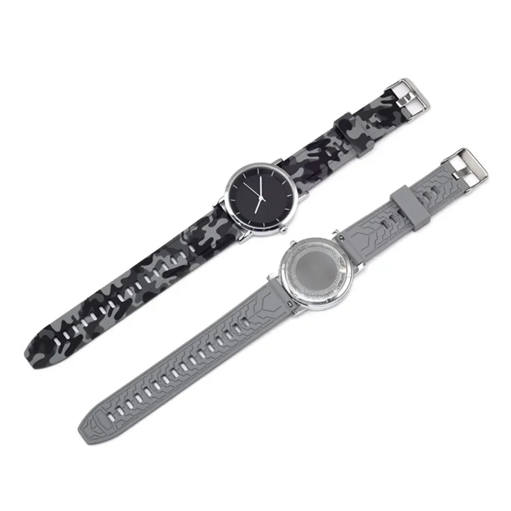 18mm 20mm 22mm 24mm Camouflage Silicone Strap Quick Release Waterproof Sport Watch Band Bracelet for Huawei Samsung Galaxy