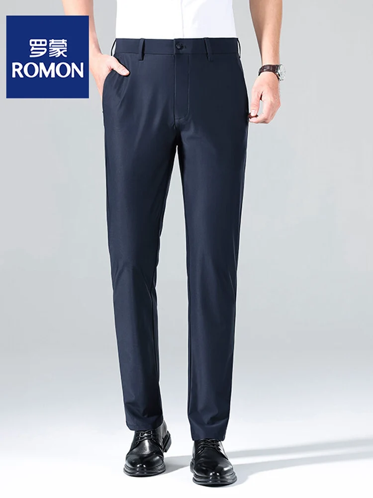 

Мужские повседневные брюки Rn Cool Silk Slim Fit с высокой эластичностью, летние, тонкие, дышащие, прямого кроя, для бизнеса и отдыха