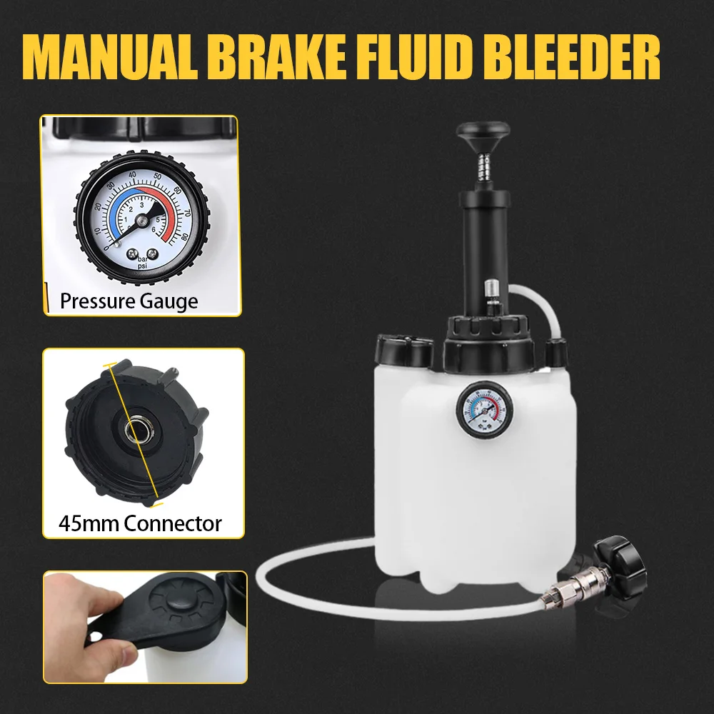 3L+1L Manual Car Brake Bleeder Large Capacity Automotive Brake Fluid Oil Change Tools Auto Oil Suction PumpCar Accessories