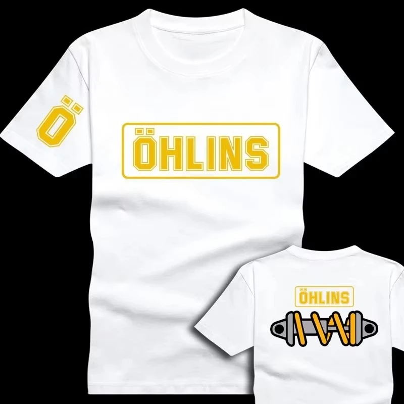 2026 Desktop_Amazing Tees Men Ohlins Shock Suspension Car Motorcycle Sport Racing T Shirt Summer Casual
