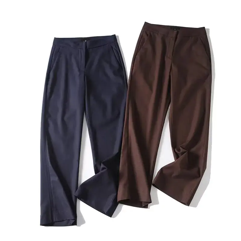 XNWMNZ High Quality  2026 New Men's Summer Casual Relaxed Fit Cotton Wide Leg Pants Tapered Trousers Solid Color