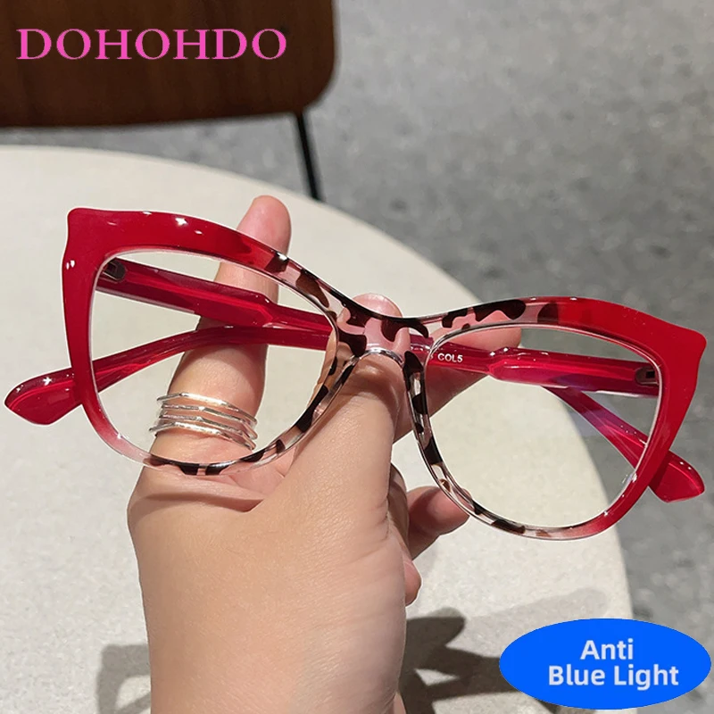 

Vintage Big Frame Cat Eye Blue Light Blocking Glasses Women Fashion Brand Designer Computer Play Games Eye Protection Eyewear