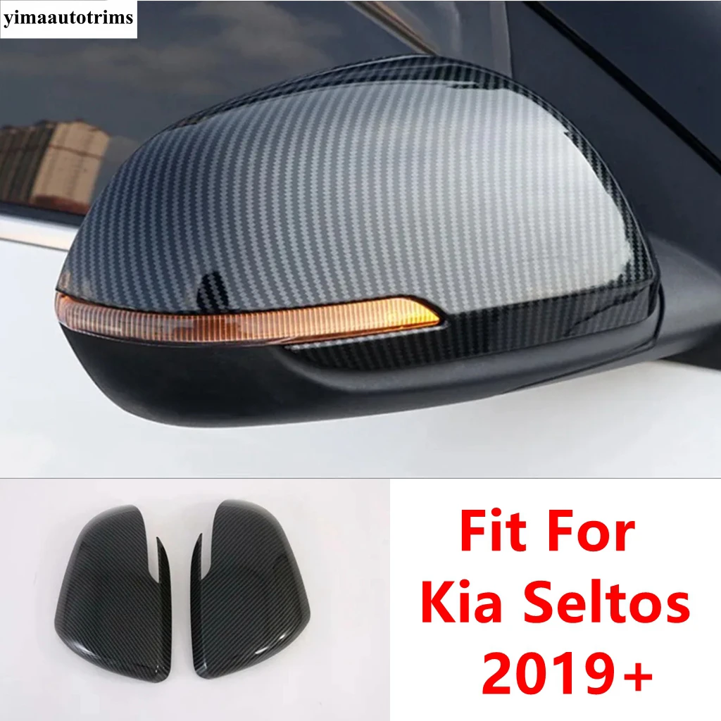 

Car Rearview Mirror Caps Shell Decoration Cover Trim For Kia Seltos 2019 - 2022 ABS Chrome / Carbon Fiber Exterior Accessories