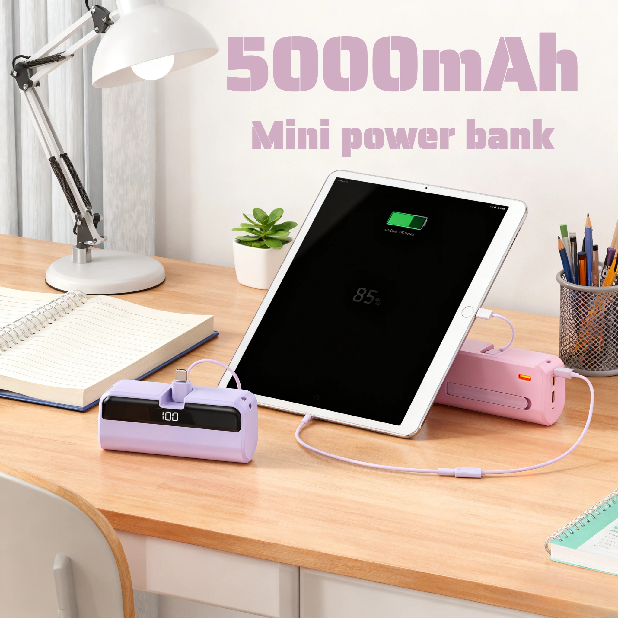 

Портативный мини-капсульный аккумулятор большой емкости 5000 мАч, внешний аккумулятор с супер быстрой зарядкой для IPhone, Huawei, Samsung, Xiaomi