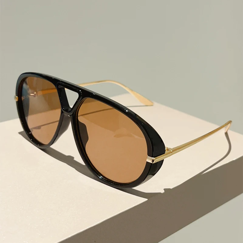 KAMMPT Oversized Pilot-zonnebril 2025, nieuw in Vintage Double Bridge-zonnebril Dames Trendy luxe merkontwerp Outdoor Shades