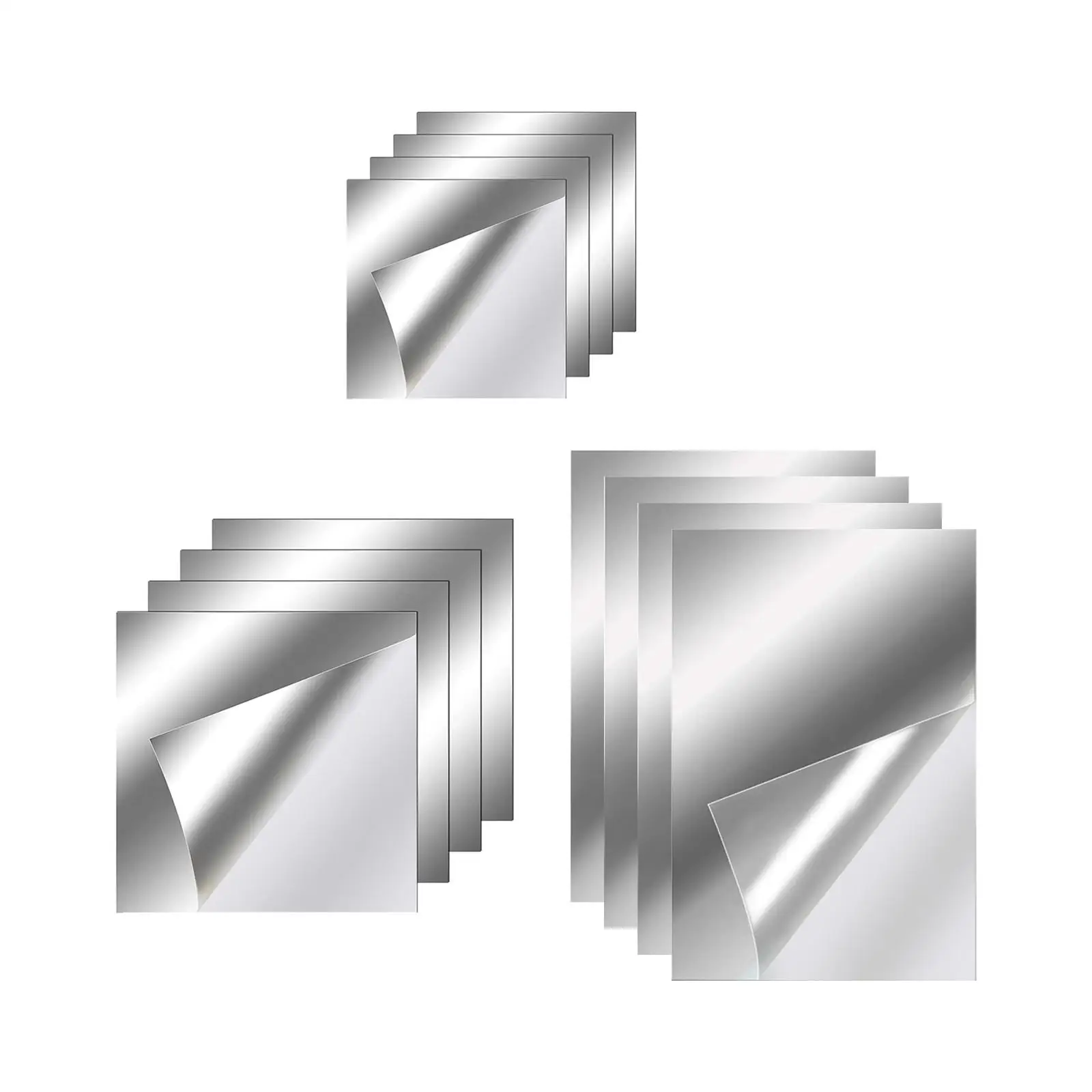 

4 Pack Acrylic Mirror Stickers, Mirror Tiles, Flexible Mirror Sheets Wall