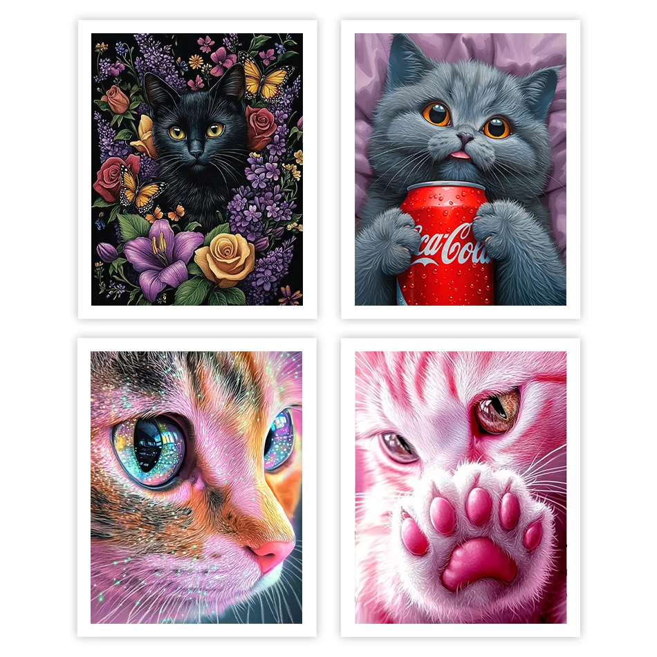 

GATYZTORY Painting By Number Adults Animals cats Decorative Watercolor Picture Frame On Canvas Paint Kit Crafts Acrylic Drawing