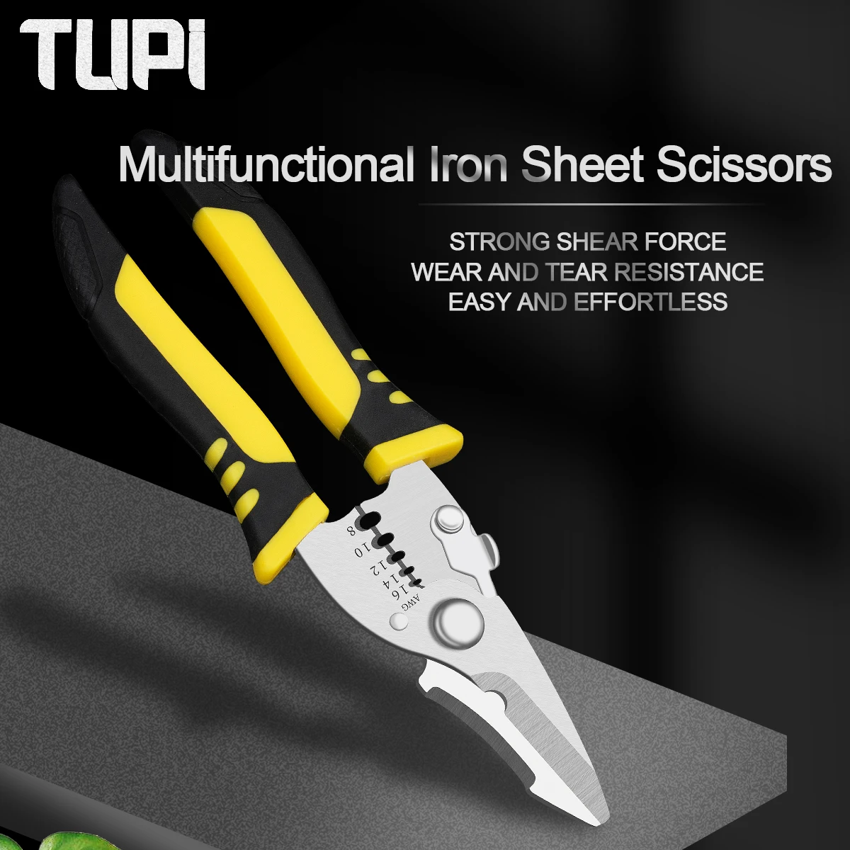 TUPI Wire Cutters Crimping Pliers Multi-function Pliers Stripping Pliers Iron Sheet Cutting Shears Professional Hand Tools