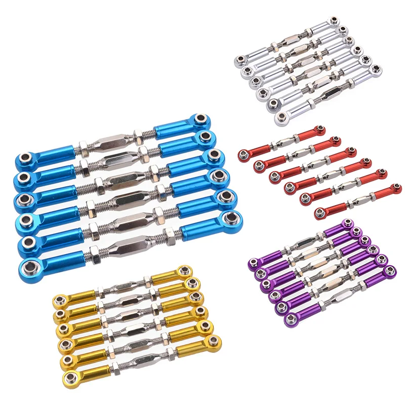 6Pcs 71-86Mm Aluminum Turnbuckle Rod Steering Linkage For RC 1/10 Redcat Traxxas HSP ZD Racing HPI Monster Truck