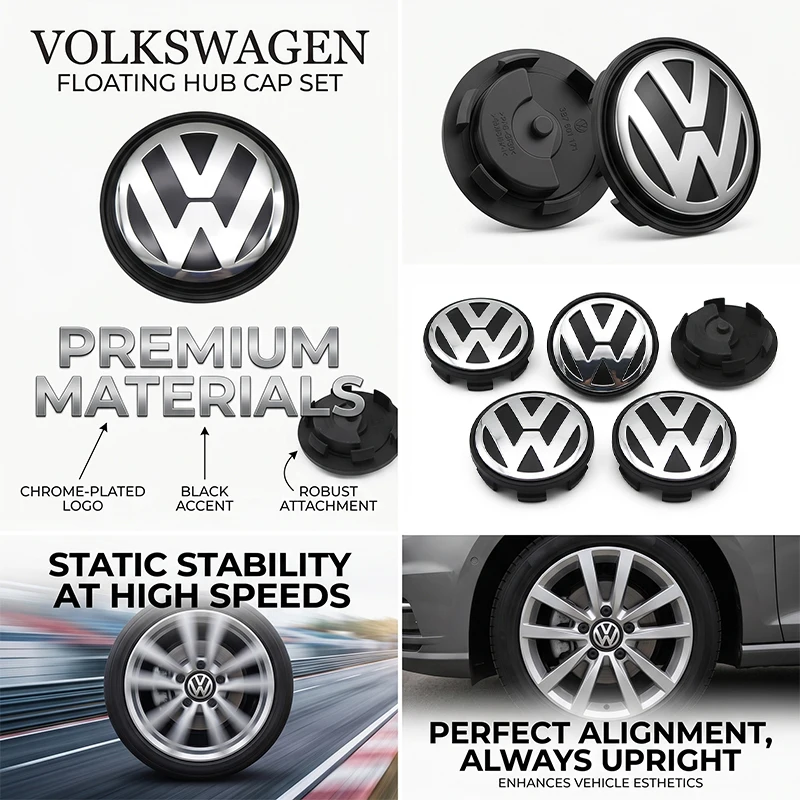 

3B7601171 Floating 4pcs 56mm 65mm Wheel Center Caps Hub Cover For VW Volkswagen Jetta Golf 5 6 7 Tiguan Passat B6 B7 B8 Polo GTI