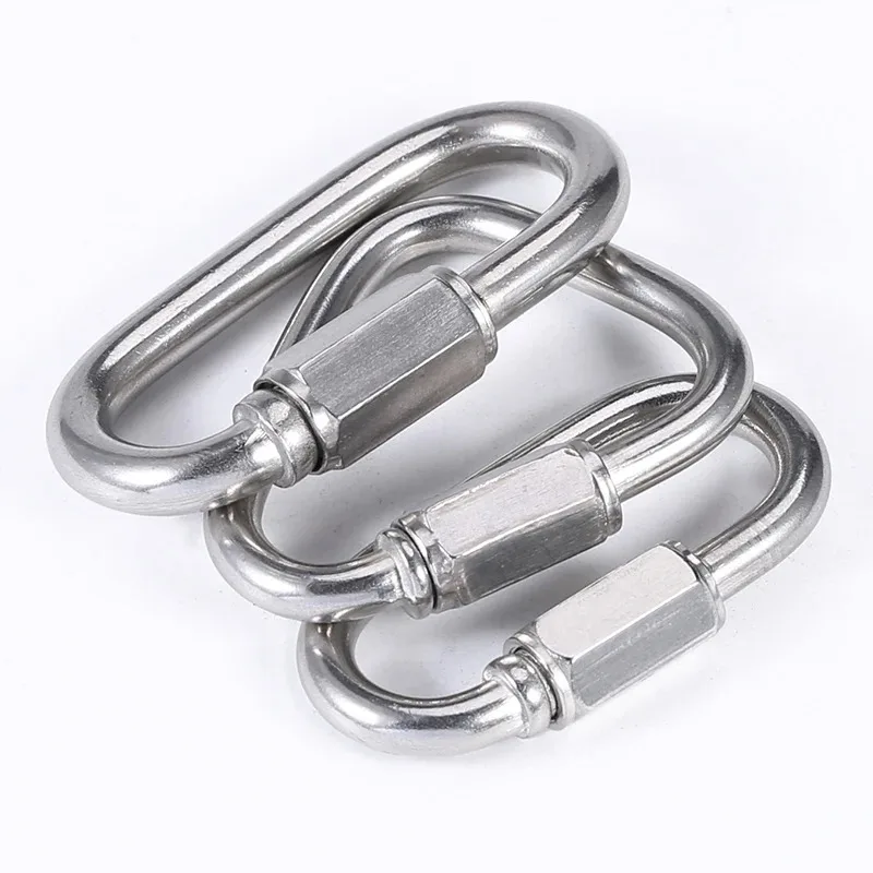 LSY Steel Oval Locking Carabiner Clip, Quick Links, Rope Connector for Trailer, Swing, Hammocks, Cable, Camping