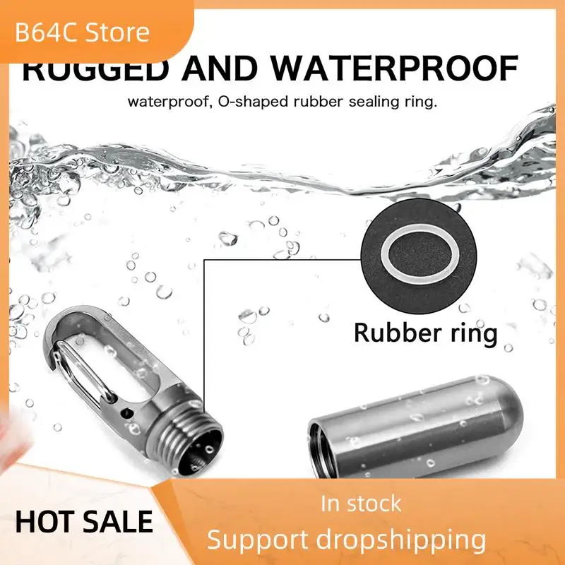 

B64C 2X маленький карманный брелок для таблеток, портативный футляр для таблеток из нержавеющей стали, дорожный контейнер для таблеток, брелок, держатель для таблеток