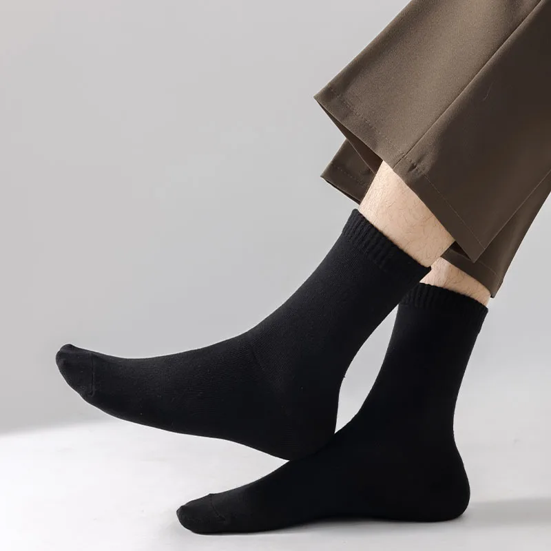 

5 Pairs Men's Cotton Socks Black White Gray Soft Breathable Cotton Tube Socks Sweat-absorbing Casual Sports Socks Four Season