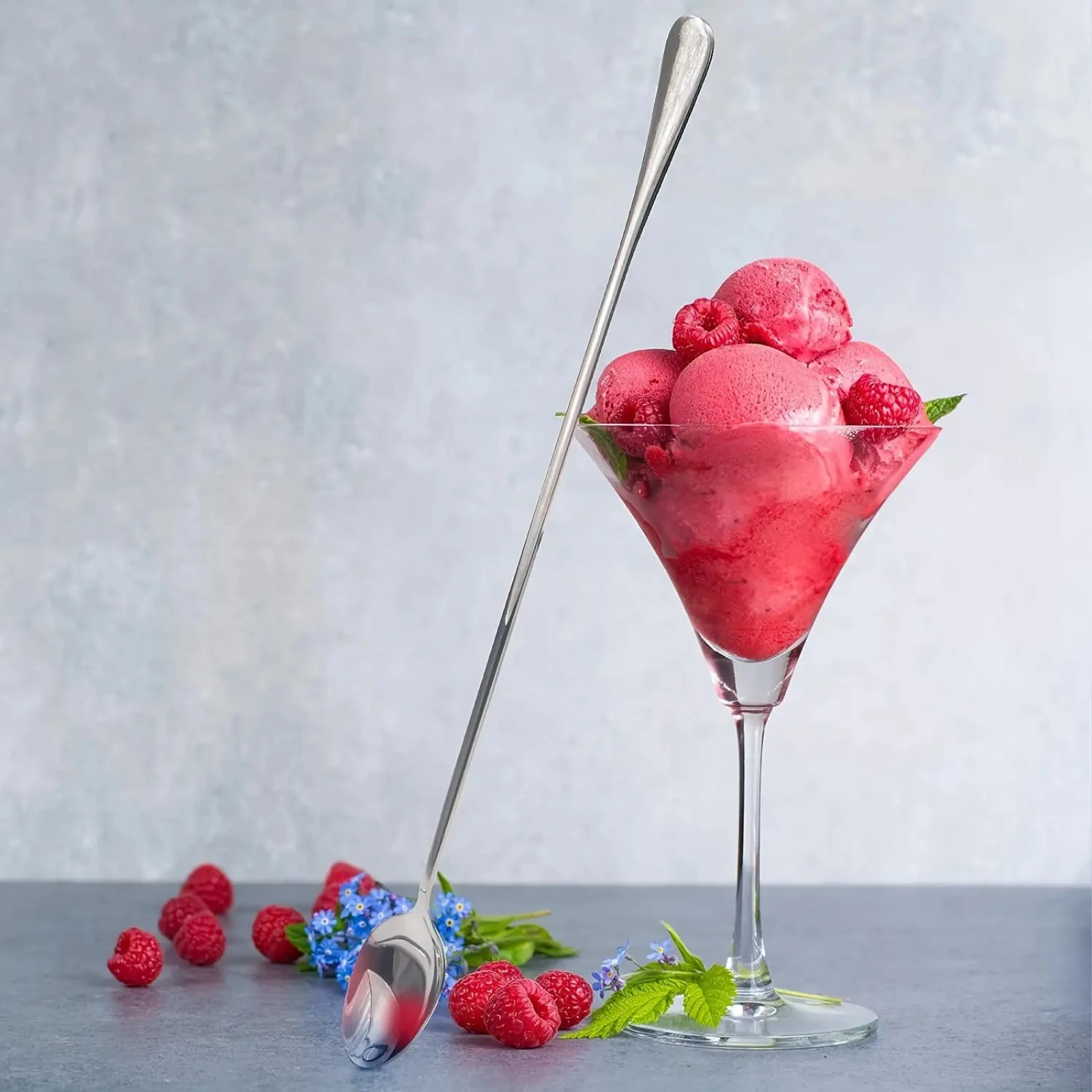 2PCS Stainless Ice Scoop Extra Long Mixing Spoon Stainless Steel Scoop, Coffee Stirring Spoon, Kitchen Accessories