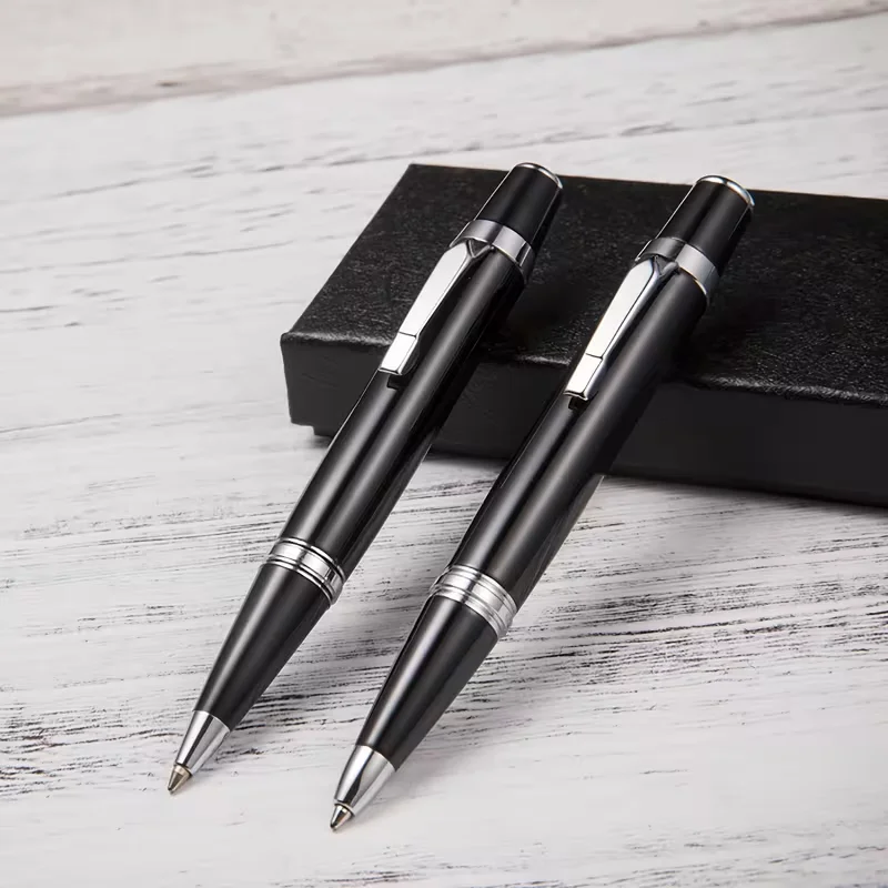 Personalized Custom Logo Laser-Engraved Name and Date Creative Mini Short Business Metal Ballpoint Pen Conference Promotional Gift Portable Pocket Pen Ballpoint Pen