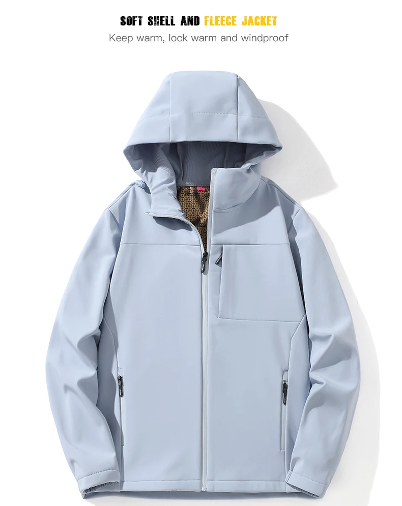 LNGXO Warme Winter-Fleecejacke für Damen, wasserdicht, winddicht, SoftShell für Wandern, Camping, Klettern, Skifahren, Outdoor, Thermomantel – Detail 16