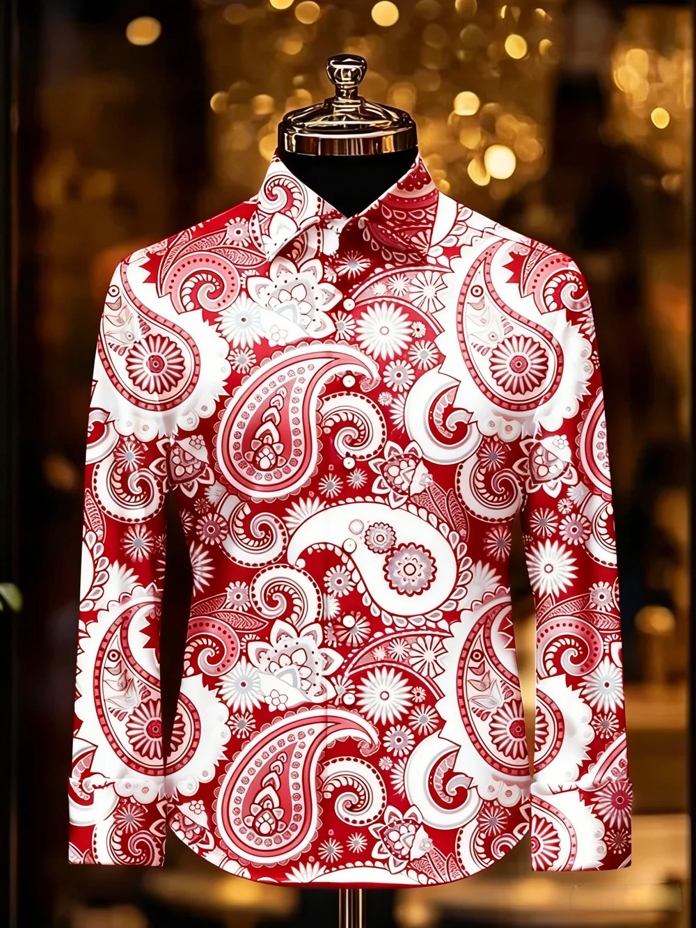 

Men's Retro Fashion Long Sleeve Shirt Natural High Definition Pattern 3D Printed Shirt Hawaiian Vacation Wedding Party Shirt