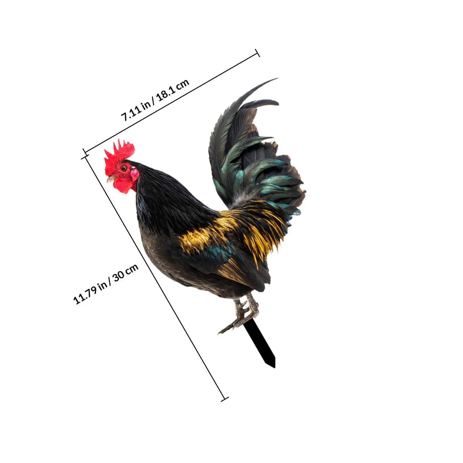 2Pcs Acrylic Rooster Garden Stake Realistic Animal Decor for Lawn Yard Park Outdoor Garden Decoration Courtyard Insert Stakes
