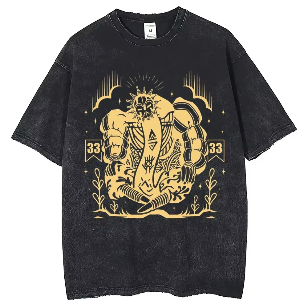 Clair Obscur Expedition 33 Cotton Gift New Design Game Fans Clothes T-Shirt Men Merch Vintage Washed Graphic Tee Top Clothing