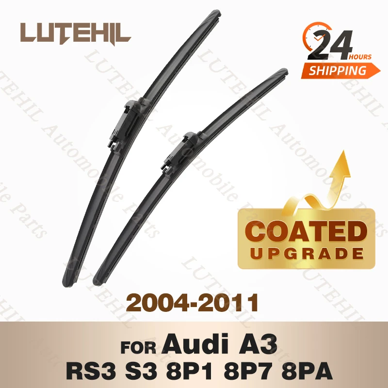 

LUTEHIL's Silicone Front Wiper Set For Audi A3 RS3 S3 8P1 8P7 8PA 2004 - 2011 2005 2006 coated windshield wiper blade 24"+19"