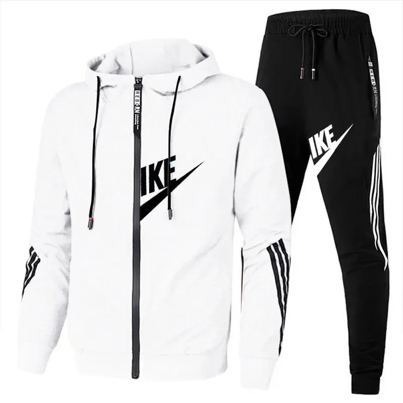 

New Men's Tracksuit Spring And Autumn Outdoor Sports Windproof Zipper Jacket Sweatpants 2 Sets Of Casual Fashion Men's Clothing
