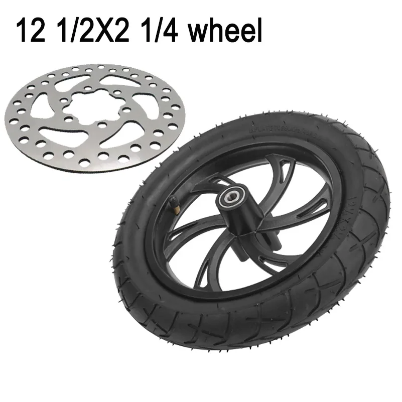 12 1/2X2 1/4 Tire Aluminum Rim With 140mm Brake Disc Kit For Electric Scooters E-bike Folding Bicycles 12 inch Wheel Accessories