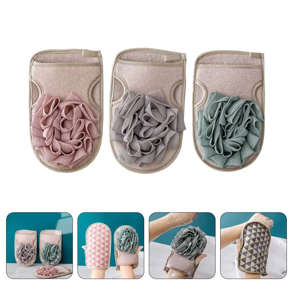 

3Pcs Body Shower Mitts Double-Sided Bath Sponge Gloves with Supple Fine Mesh for Effective Exfoliating Daily Bath Essentials