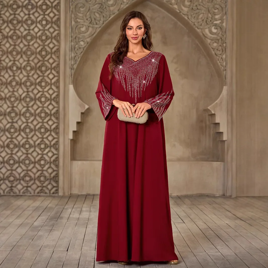 

Ид бриллианты Абая Турция мусульманское платье Рамадан женское элегантное вечернее платье Джалабия Марокко кафтан халат Дубай Абая кафтан